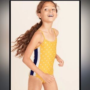 Printed Cross-Strap Keyhole-Back Swimsuit for Girls-Size -XXL